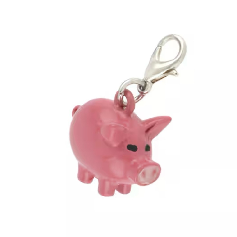 3D  Pink Piggy Charm